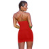 Solid Color Sling Cross Folds Bag Hip Dress NSHWM109891