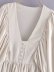 Cascading Puff Sleeve V-Neck Pleated Dress NSAM109927