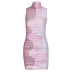 Stitching Sleeveless Contrast Color Slim Pleated Dress NSHTL109943