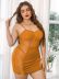 Plus Size Solid Color Lace Stitching Slip Nightdress NSRBL109971