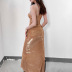 Sling One-Shoulder Self-Cultivation Split Dress NSXPF110137