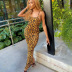 leopard print backless suspender Slim split dress NSJYF110206