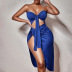 Wrapped Chest Hollow Side Slit Strappy Dress NSXPF110330