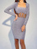 Solid Color Stitching Mesh Waist Dress NSXPF110338