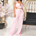 solid color sleeveless top loose wide-leg pants two-piece suit NSJZC110385