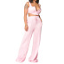 solid color sleeveless top loose wide-leg pants two-piece suit NSJZC110385