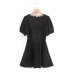 Lace Stitching Solid Color Short Sleeve Dress NSAM110435