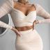 long-sleeved tube top top slim pleated skirt two-piece suit NSJZC110490