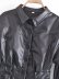 Lapel Button Zipper High Waist Tooling Imitation Leather Dress NSAM110528