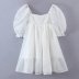 Solid Color Square Neck Short Sleeve Puffy Dress NSAM110586