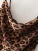 Leopard Print V-Neck Waist Slim Lace-Up Suspender Dress NSAM110592