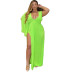 Plus Size Deep V-Neck Prom Slit Dress NSFFE110763