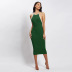 backless solid color sling dress NSLSA110797