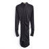 Asymmetrical Long-Sleeved Pleated Slim Shirt Dress NSAM110829