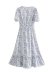 Retro Cashew Print V-Neck Short-Sleeved Waist Dress NSAM110830
