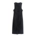 Sleeveless Split Breasted Vest Style Dress NSAM110832