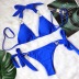 Crystal Diamond Solid Color Lace-Up Split Bikini 2 Piece Set NSKLL110856