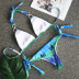 Crystal Diamond Digital Printed Lace-Up Split Bikini 2 Piece Set NSKLL110859