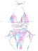 Correa de color degradado sin espalda con bikini con almohadilla en el pecho NSDYS110887