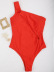 Single Shoulder Strap Hollow Solid Color Tight One-Piece Swimsuit NSDYS110890