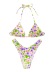 Floral Lace-Up Halterneck Bikini NSDYS110899