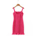Solid Color Pleated Elastic Suspender Dress NSBRF110926