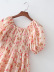 Vestido floral de manga corta con estampado elástico suelto NSBRF110944