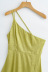 One-Shoulder Solid Color Split Suspender Dress NSBRF110948