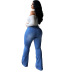 Plus Size Five-Button Low Stretch Strappy Bootcut Jeans NSWL110971