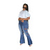Plus Size Low Stretch Ripped Bootcut Jeans NSWL110972