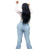 High Waist Low Stretch Front & Back Stitching Jeans NSWL110981