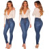High Waist Multi-Buckle Long Straight Slim Jeans NSYB111038