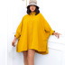 Loose Lapel Solid Color Batwing Sleeves Shirt Dress NSGML111094