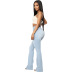 High-Waisted Stretch Slim Bootcut Jeans NSQYT111129