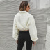 Stand Collar Faux Rabbit Fur Long-Sleeved Pullover Sweatshirt NSXWL111211