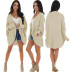 Solid Color Loose Stitching Knitted Cardigan NSQYT111233