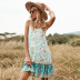 Stitching Floral Backless Loose Suspenders Dress NSDF111260