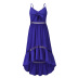 Lace Irregular Mid-Length Slim Chiffon Slip Dress NSHYG111301