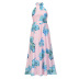 Slim Floral Haltered Backless Strap Dress NSHYG111306