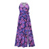 Print Sleeveless Slim Fit Mid-Length Slit Dress NSHYG111307