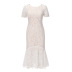 Solid Color Embroidery Lace Backless Fishtail Dress NSHYG111312