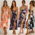 Floral Printed Lace Up Slip Dress NSHYG111314