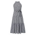 Sleeveless Striped Halterneck Slim Fit Dress NSHYG111323