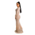 Rhinestone See-Through Full-Length Fishtail Sheath Prom Dress Without Panties NSCYF111347