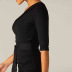 Solid Color Oblique Shoulder Mid-Length Dress NSPHG111356