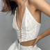 V-Neck Embroidery Lace Hanging Neck Vest NSBJD111410