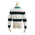 Lapel Striped Ripped Hem Long Sleeve crop knitwear NSXDX137525
