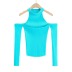 solid color front and back wear off shoulder knitwear NSXDX137530