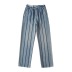 high waist Vertical stripes cuffed jeans NSXDX137538