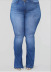 plus size loose cotton spinning high waist jeans NSGJW137546